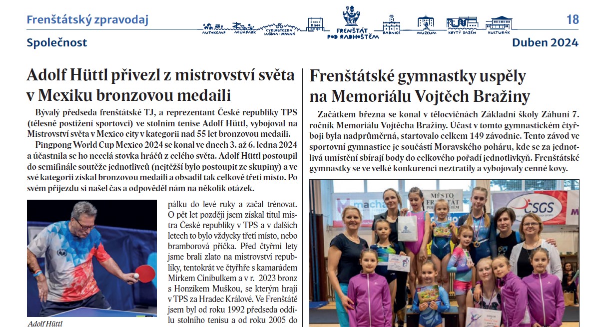 Adolf Hűttl přivezl z ICTTF mistrovství světa v Mexiku bronzovou medaili